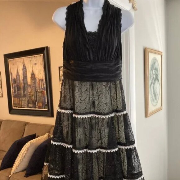 Versace Black Tulle Sequins Sleeveless Cocktail Party Dress Italy EUR 40 US 9 JR - Picture 3 of 12